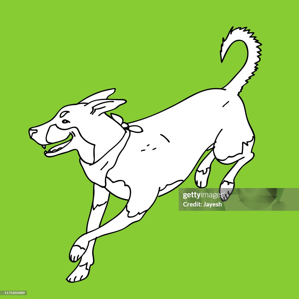 Vector Dog Doodle on Green