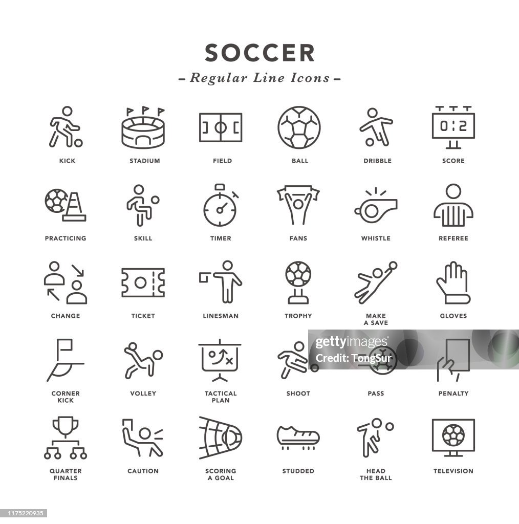 Fútbol - Iconos de Línea Regular