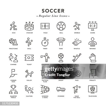 Fútbol - Iconos de Línea Regular Fútbol - Iconos de Línea Regular