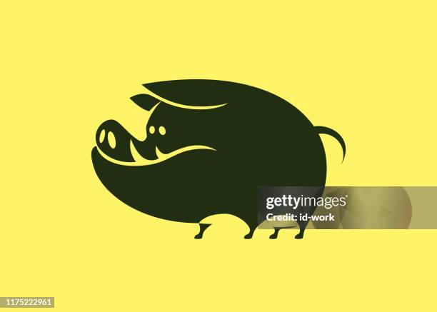 wild boar symbol - year of the pig stock illustrations