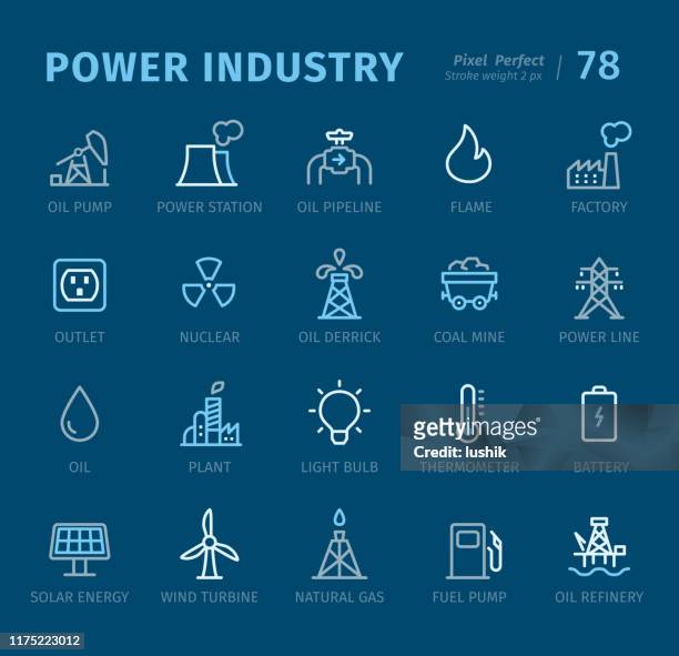 power industry - gliederungssymbole mit beschriftungen - identification chart stock-grafiken, -clipart, -cartoons und -symbole