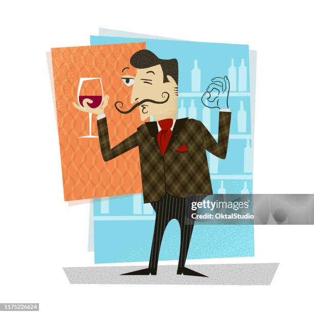 excellent wine - wine tasting stock illustrations