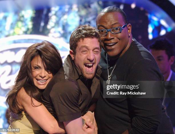 "American Idol" Season 5 - Paula Abdul, judge, Top 3 Finalist, Elliott Yamin from Richmond, Virginia and Randy Jackson, judge *EXCLUSIVE*