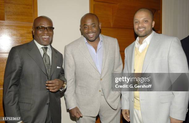 Antonio "L.A." Reid, Steve Stoute and Jay Brown during 2006 Music Visionary of the Year Award - Breakfast at "Fred's" at Barney's in New York City,...