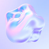 Holographic liquid metal 3D shape fluid bubbles