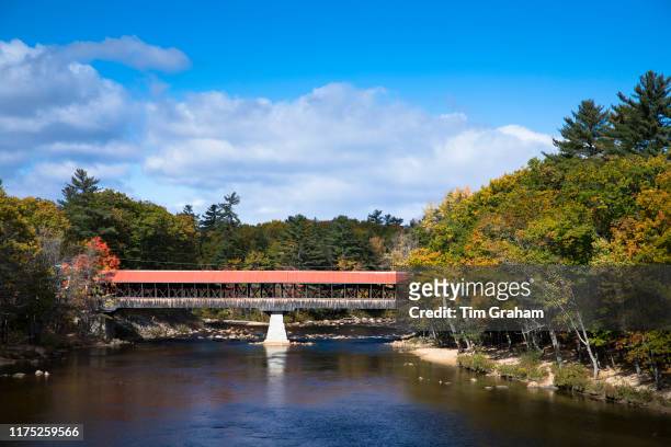Swift River Bridge built 19th Century a covered bridge at Conway, New Hampshire, USA.