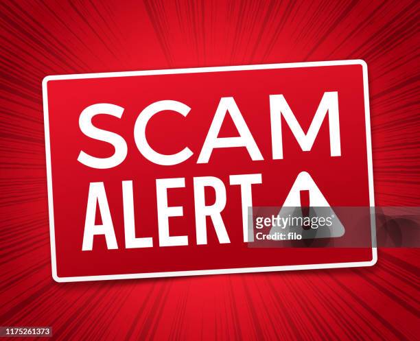 scam alert warning sign - information sign stock illustrations