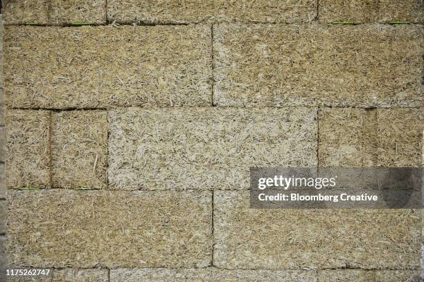 building bricks made from industrial hemp - tijolo-material-de-construção - fotografias e filmes do acervo