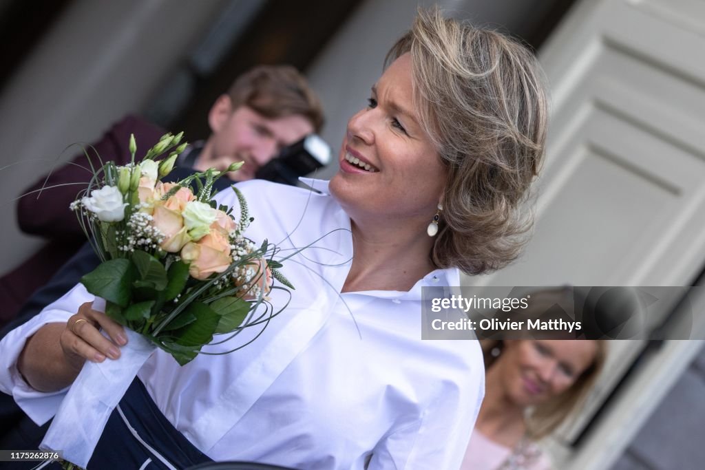 Queen Mathilde Of Belgium Attends “The Evolution Of Breast Cancer Treatment" Conference