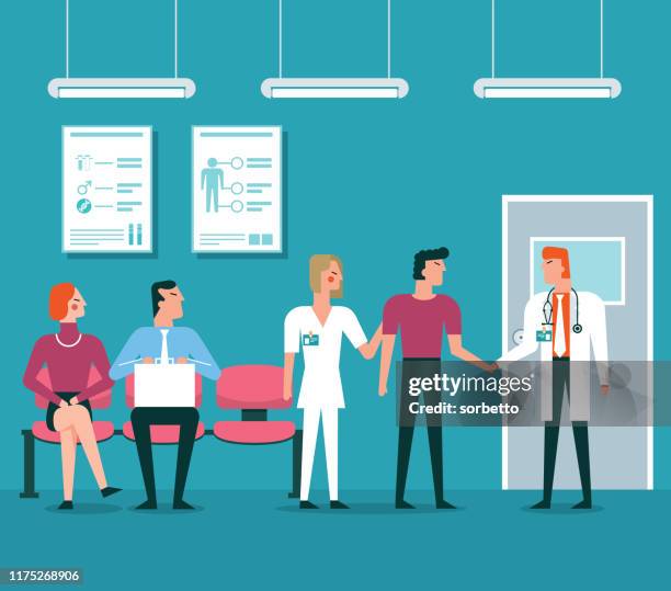 ilustraciones, imágenes clip art, dibujos animados e iconos de stock de examen médico - técnicos especialistas de laboratorio