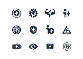 Energy and Electricity Related Vector Icon Set in Glyph Style