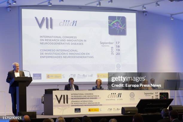 The mayor of Valencia, Joan Ribó, the president of Valencia, Ximo Puig, Queen Sofia, and the acting minister of Science, Innovation and Universities,...