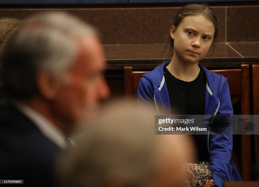 Activist Greta Thunberg Attends Senate Climate Change Task Force Meeting