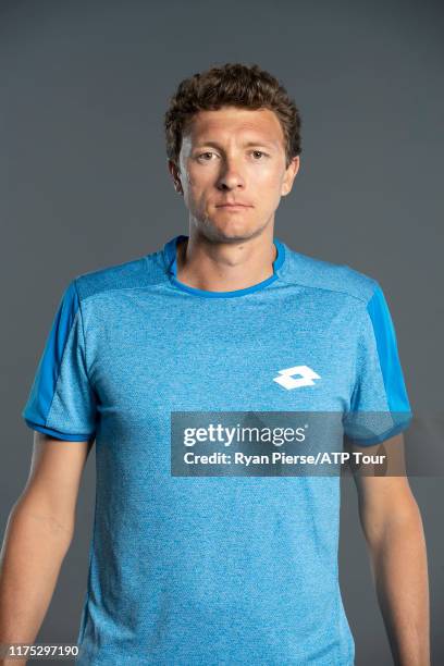 Denis Istomin of Uzebikstan poses for his official portrait at the Australian Open at Melbourne Park on January 10, 2019 in Melbourne, Australia.