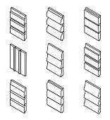 Different Siding Profiles in Isometric View and Outline Style