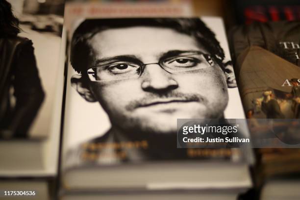 Newly released "Permanent Record" by Edward Snowden is displayed on a shelf at Books Inc. On September 17, 2019 in San Francisco, California. The...