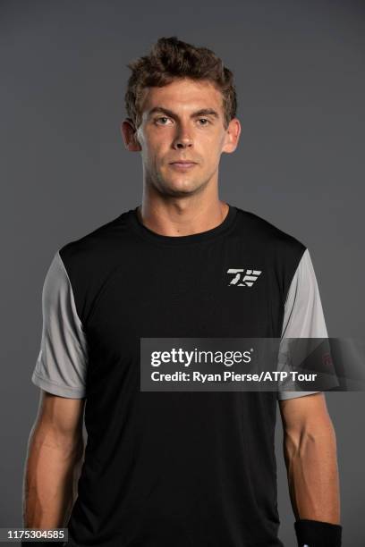 Henri Laaksonen of Switzerland poses for his official portrait at the Australian Open at Melbourne Park on January 13, 2019 in Melbourne, Australia.