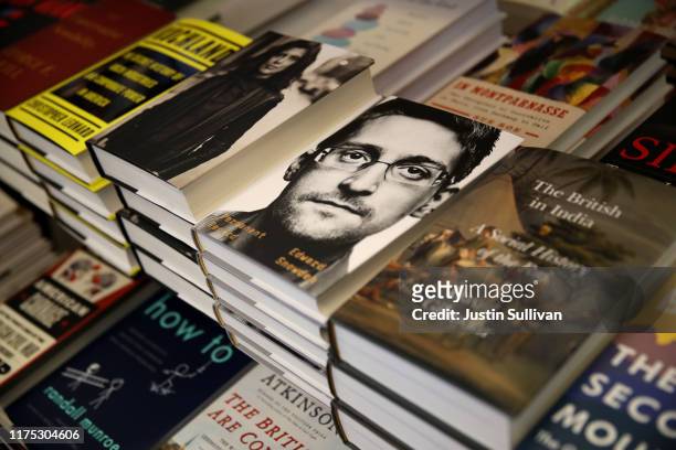 Newly released "Permanent Record" by Edward Snowden is displayed on a shelf at Books Inc. On September 17, 2019 in San Francisco, California. The...