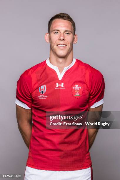Liam Williams of Wales poses for a portrait during the Wales Rugby World Cup 2019 squad photo call on on September 17, 2019 in Kitakyushu, Fukuoka,...