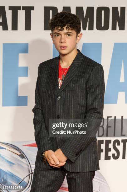 Noah Jupe attends the UK film premiere of 'Le Mans '66' at Odeon Luxe, Leicester Square during the 63rd BFI London Film Festival on 10 October, 2019...