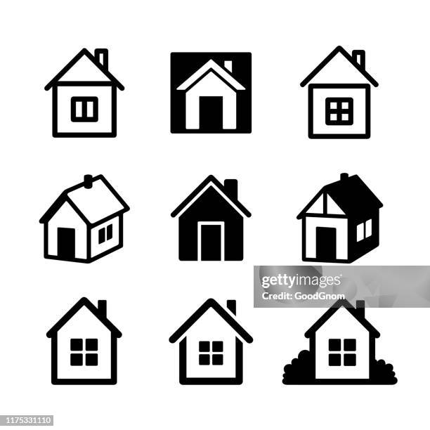 house icon collection - private property stock illustrations