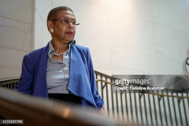 Del. Eleanor Holmes Norton, D-D.C., arrives for a meeting with former U.S. Ambassador to Ukraine, Marie Yovanovitch, on Capitol Hill on Friday, Oct....