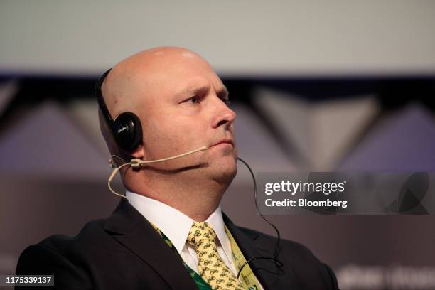 Luke Chandler, global chief economist of Deere & Co., listens during the Brasil Investment Forum in Sao Paulo, Brazil, on Thursday, Oct. 10, 2019....