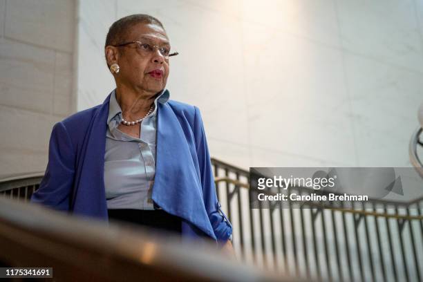 Del. Eleanor Holmes Norton, D-D.C., arrives for a meeting with former U.S. Ambassador to Ukraine, Marie Yovanovitch, on Capitol Hill on Friday, Oct....