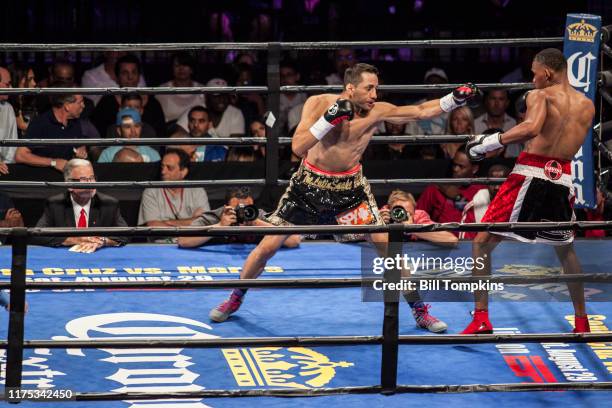 Danny Jacobs defeats Sergio Mora by TKO in the 2nd round during their Middleweight fight. Barclays Center on August 1st, 2015 in Brooklyn.