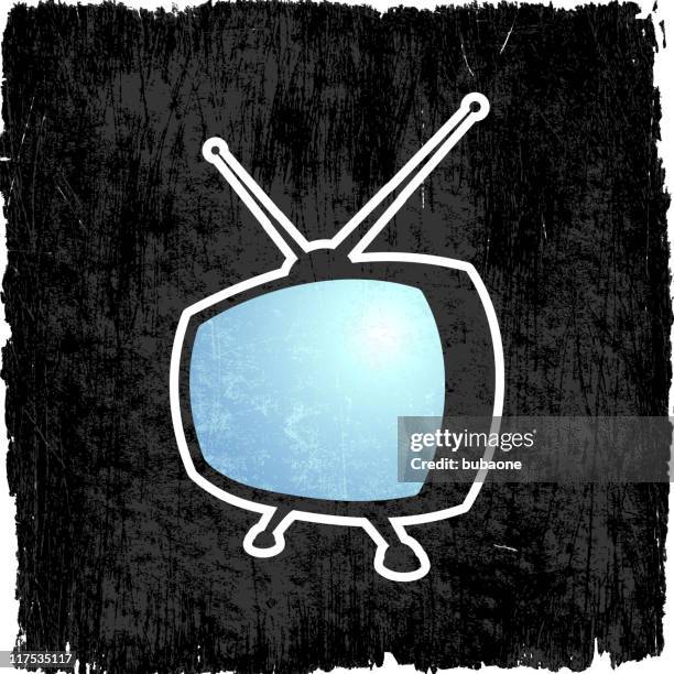 stockillustraties, clipart, cartoons en iconen met retro television on royalty free vector background - beeldbuis