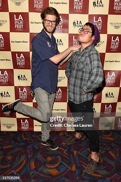 Directors Daniel Scheinert and Daniel Kwan attend "Eclectic Mix" Q & A during 2011 Los Angeles Film Festival held at the Regal Cinemas L.A. LIVE on...