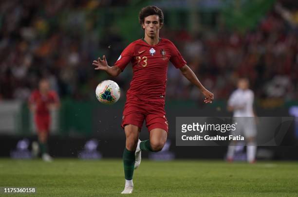 Joao Felix of Portugal and Atletico Madrid in action during the UEFA Euro 2020 Qualifier match between Portugal and Luxembourg at Estadio Jose...