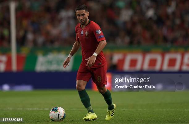 Joao Moutinho of Portugal in action during the UEFA Euro 2020 Qualifier match between Portugal and Luxembourg at Estadio Jose Alvalade on October 11,...