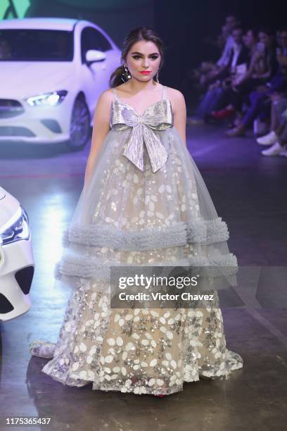 Sofia Castro walks the runway during the Pink Magnolia show as part of the Mercedez-Benz Fashion Week Mexico Spring/Summer 2020 - Day 5 at Fronton...