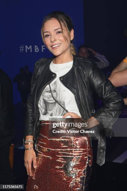 Grettell Valdez attends the Mercedez-Benz Fashion Week Mexico Spring/Summer 2020 - Day 5 at Fronton Mexico on October 11, 2019 in Mexico City, Mexico.