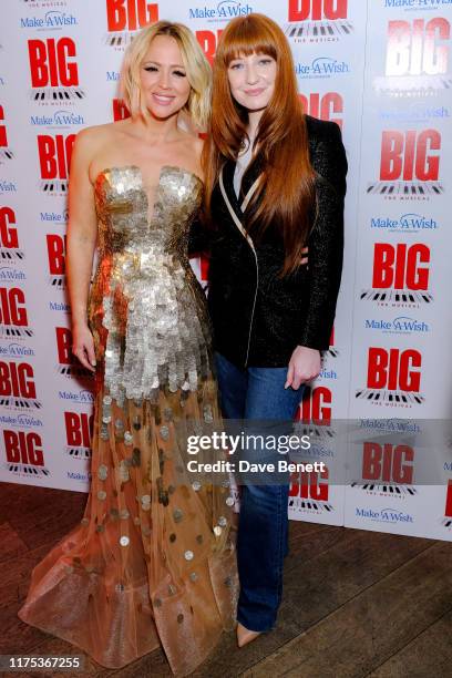 Kimberley Walsh and Nicola Roberts attending the press night after party of "Big The Musical" at The Dominion Theatre on September 17, 2019 in...