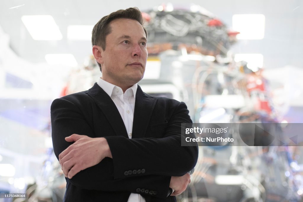 Elon Musk At SpaceX Headquarters