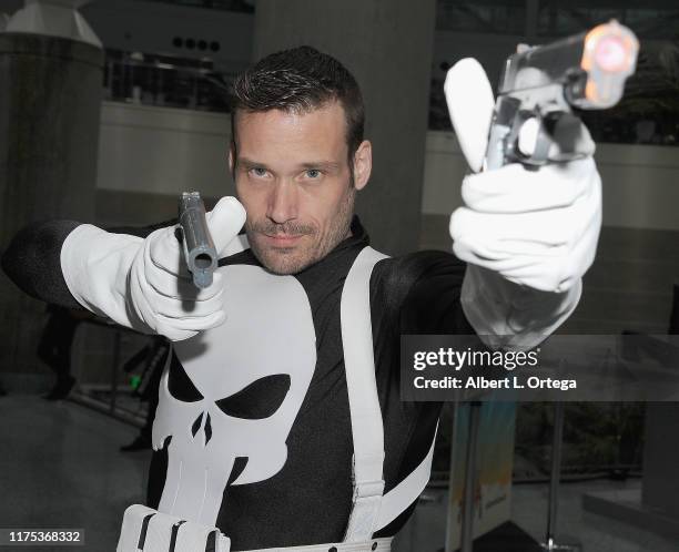 Jeff Knight dressed as The Punisher attends Day 2 of 2019 Los Angeles Comic-Con held at The Los Angeles Convention Center on October 10, 2019 in Los...