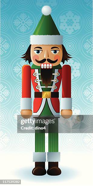young santa nutcracker - nutcracker christmas stock illustrations