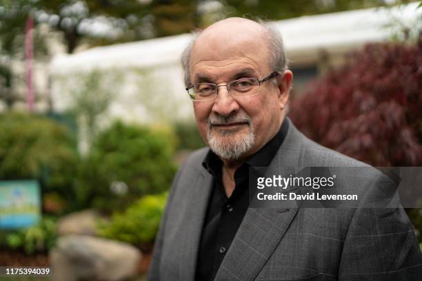Salman Rushdie, 2019 Booker Prize, shortlisted author, at the Cheltenham Literature Festival 2019 on October 12, 2019 in Cheltenham, England.