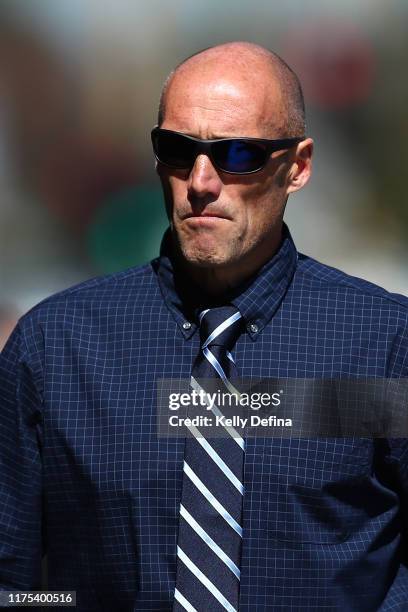 Tony Lockett arrives at the Danny Frawley Funeral Service on September 18, 2019 in Melbourne, Australia. Frawley died on 9th September 2019 aged 56...