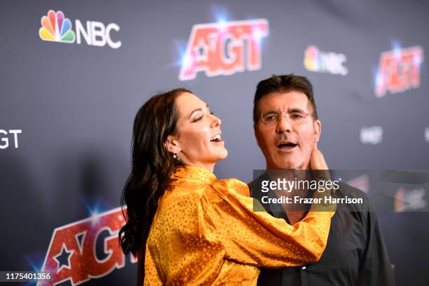 Lauren Silverman, Simon Cowell attend "America's Got Talent" Season 14 Live Show Red Carpet at Dolby Theatre on September 17, 2019 in Hollywood,...