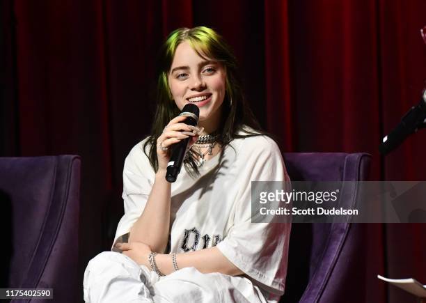 Singer Billie Eilish performs onstage at The GRAMMY Museum on September 17, 2019 in Los Angeles, California.