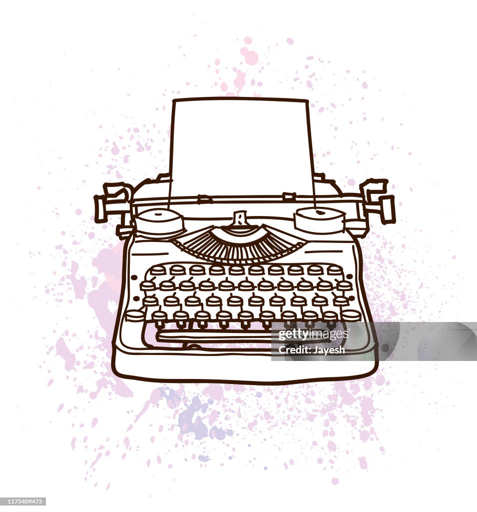 Typewriter Drawing Typewriter Drawing Tumblr Outline Of A Vintage Typewriter From Black
