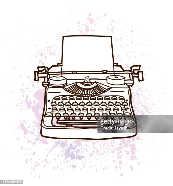 drawing of a typewriter - typewriter vector stock illustrations