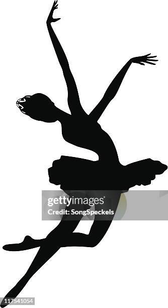 leaping ballerina - tutu stock illustrations