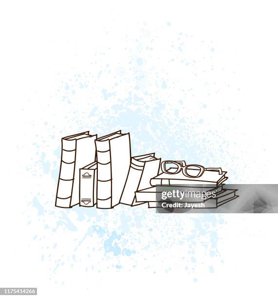 ilustrações de stock, clip art, desenhos animados e ícones de books and glasses - soletrar