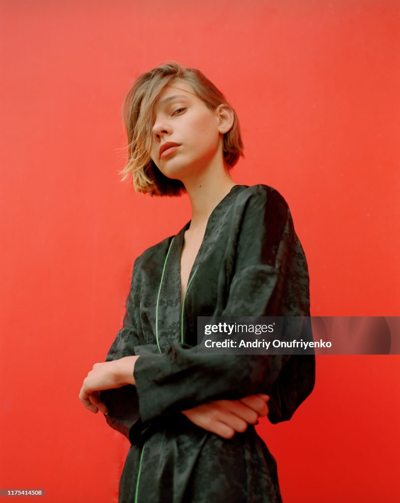 Portrait of young beautiful woman