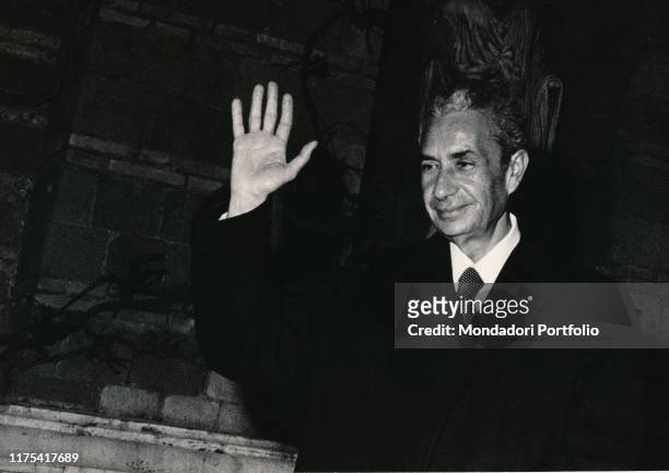 Italian politician Aldo Moro greeting. 1970s