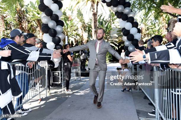 Kyle Clifford of the Los Angeles Kings arrives before the Los Angeles Kings game against the Nashville Predators at STAPLES Center on October 12,...
